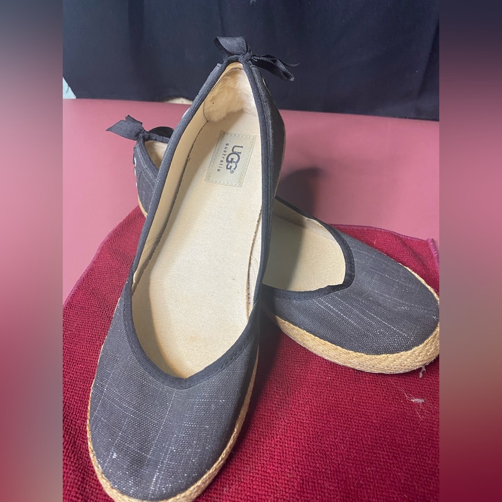 UGG size 10 canvas womens shoes  black color womens